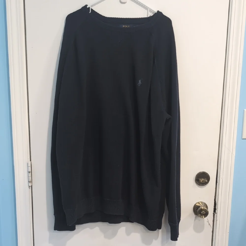 Polo Ralph Lauren Men's Navy Blue Crewneck Sweater Size 4XLT 100% Cotton EUC